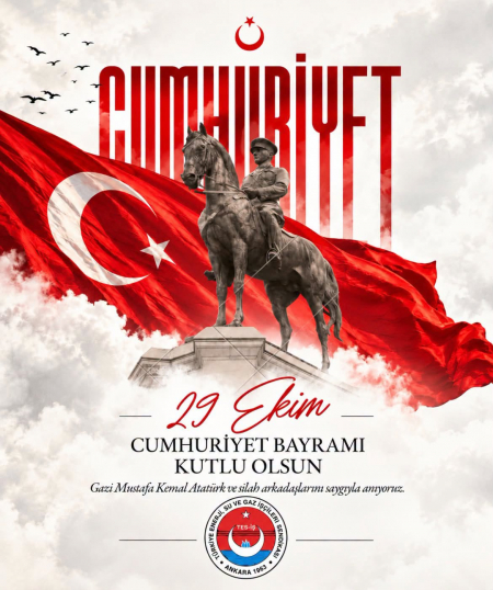 T&uuml;m emek&ccedil;ilerimizin ve asil milletimizin 29 Ekim Cumhuriyet Bayramı kutlu olsun!